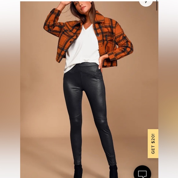 Free People midnight vegan faux suede leggings - Picture 1 of 9